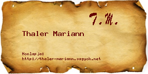 Thaler Mariann névjegykártya