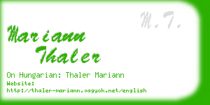 mariann thaler business card